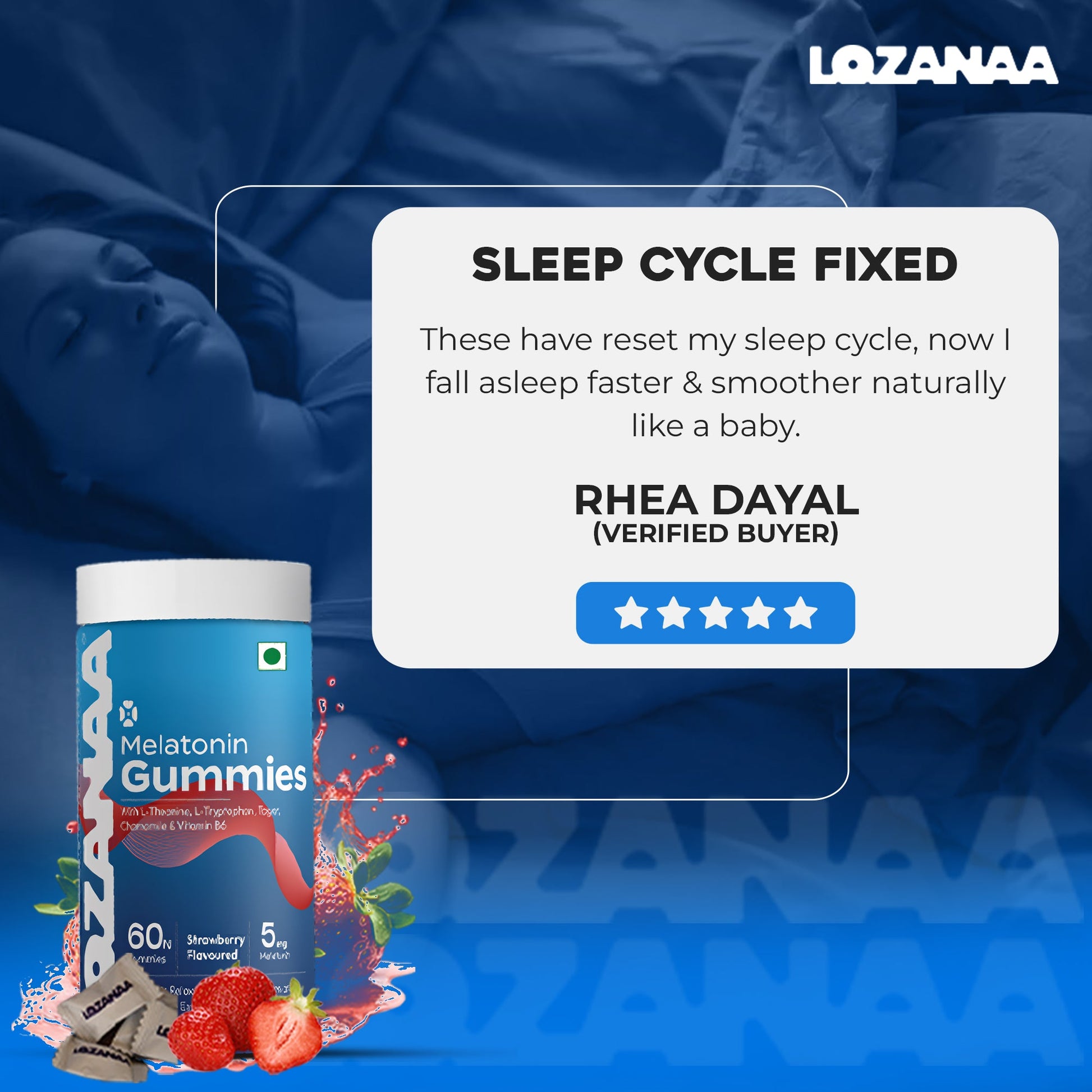 Melatonin Sleep Gummies | For Deeper, Better Rest | Free Sleep Mask On Every Order - Lozanaa