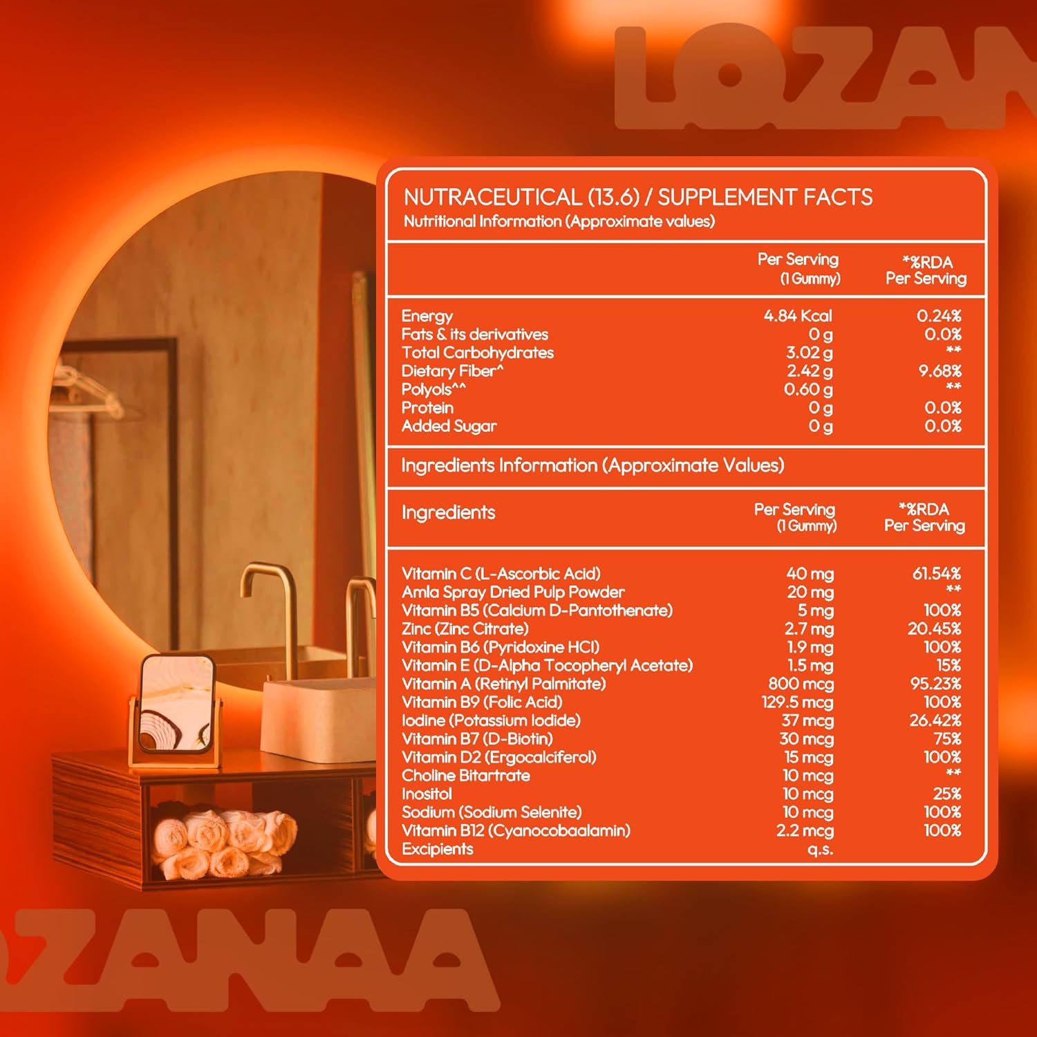 Lozanaa Hair Skin Nail Gummies (30 pieces) - Lozanaa