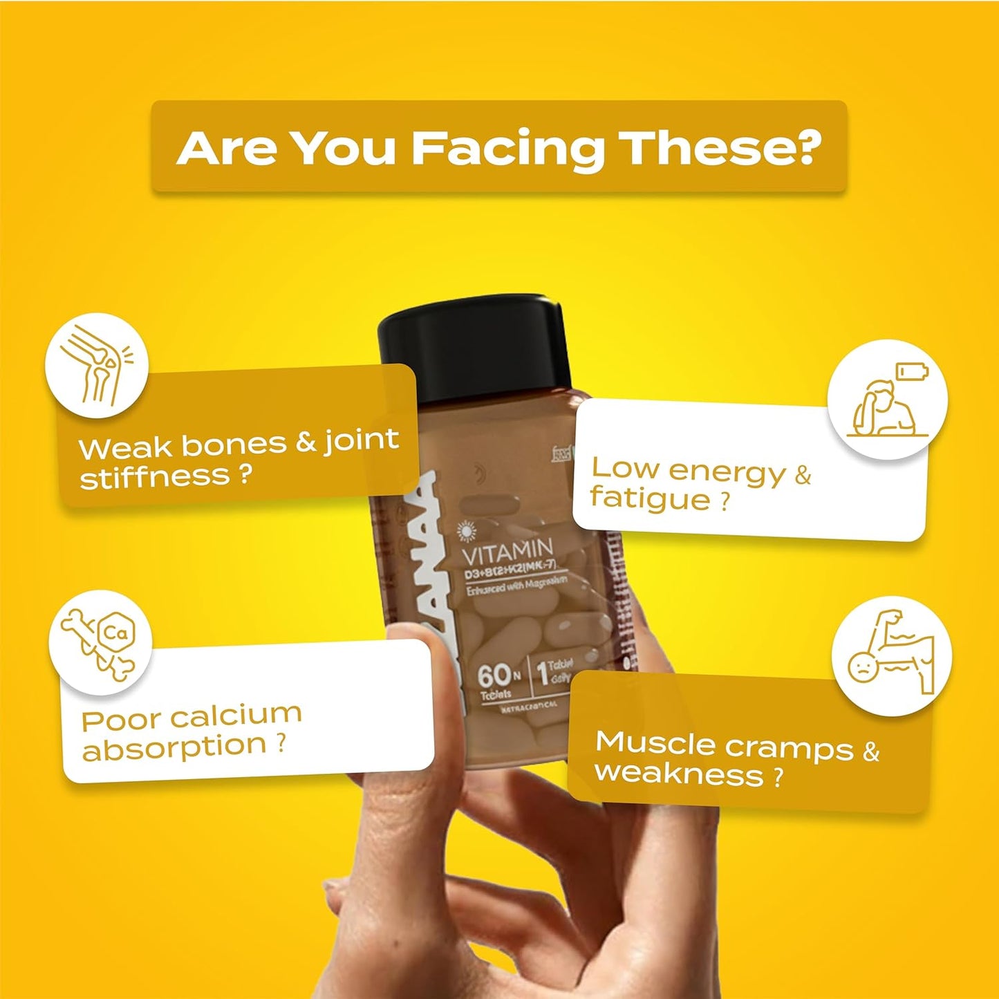 Lozanaa Vitamin D3 K2 B12 Tablets - Lozanaa