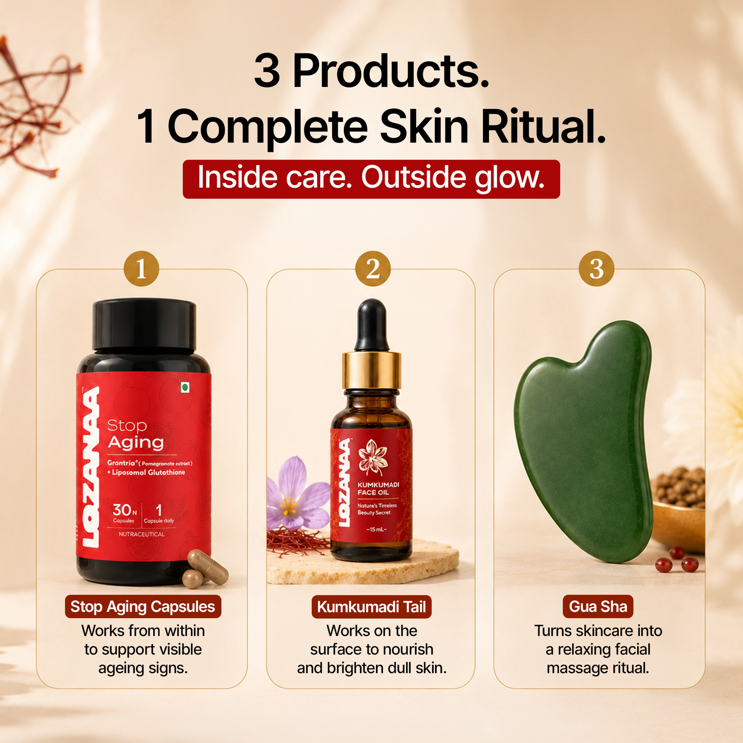The Lozanaa Anti-Aging Ritual (Inside + Outside Care)