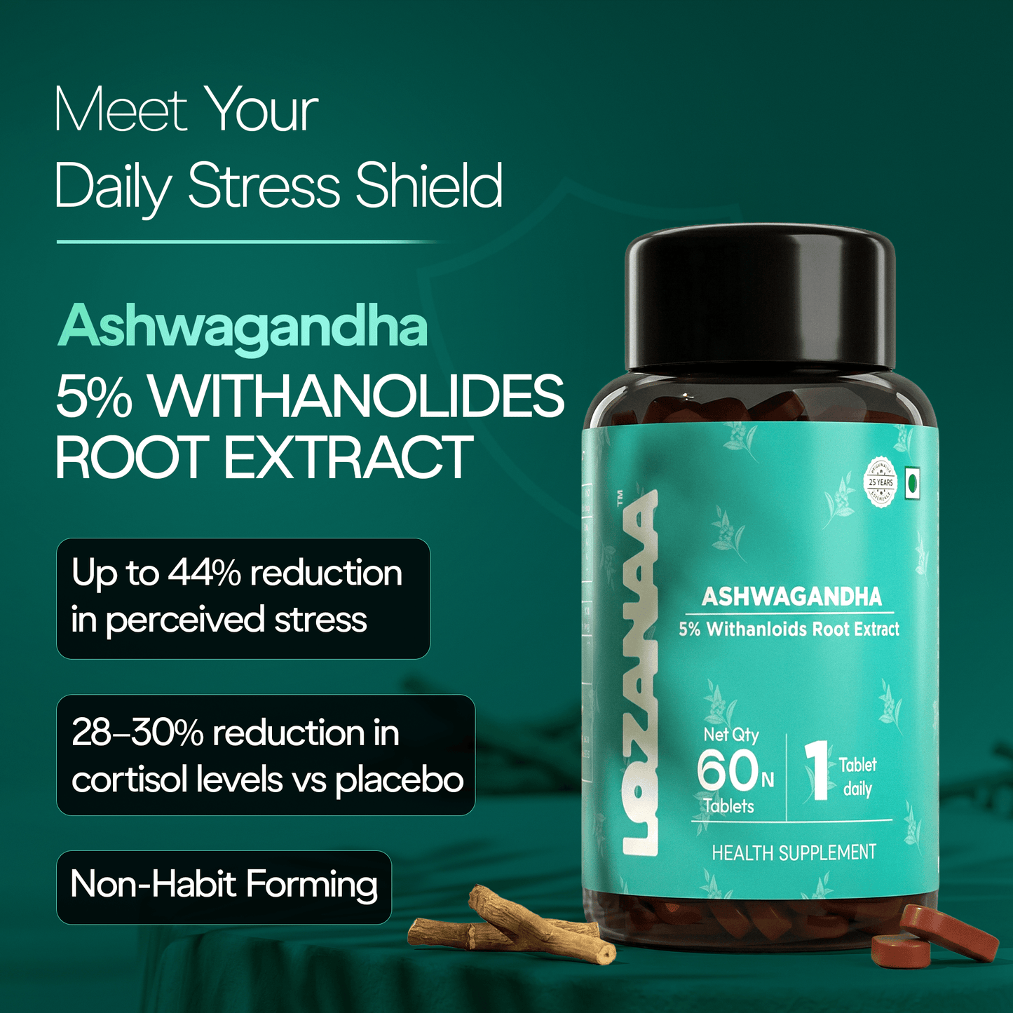 Ashwagandha Tablets for Stress Relief & Better Sleep