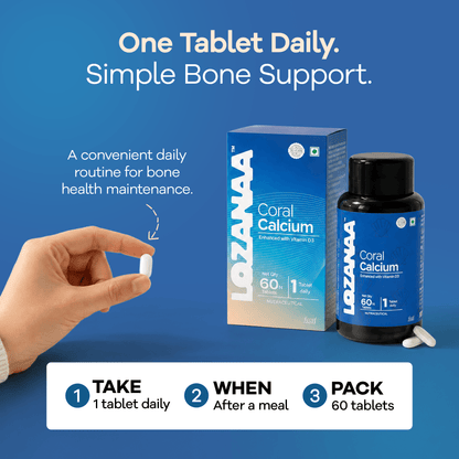 Lozanaa Coral Calcium 500mg + Vitamin D3 12.5mcg Tablets