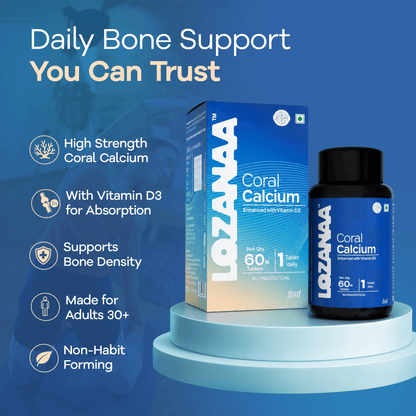 Lozanaa Coral Calcium 500mg + Vitamin D3 12.5mcg Tablets